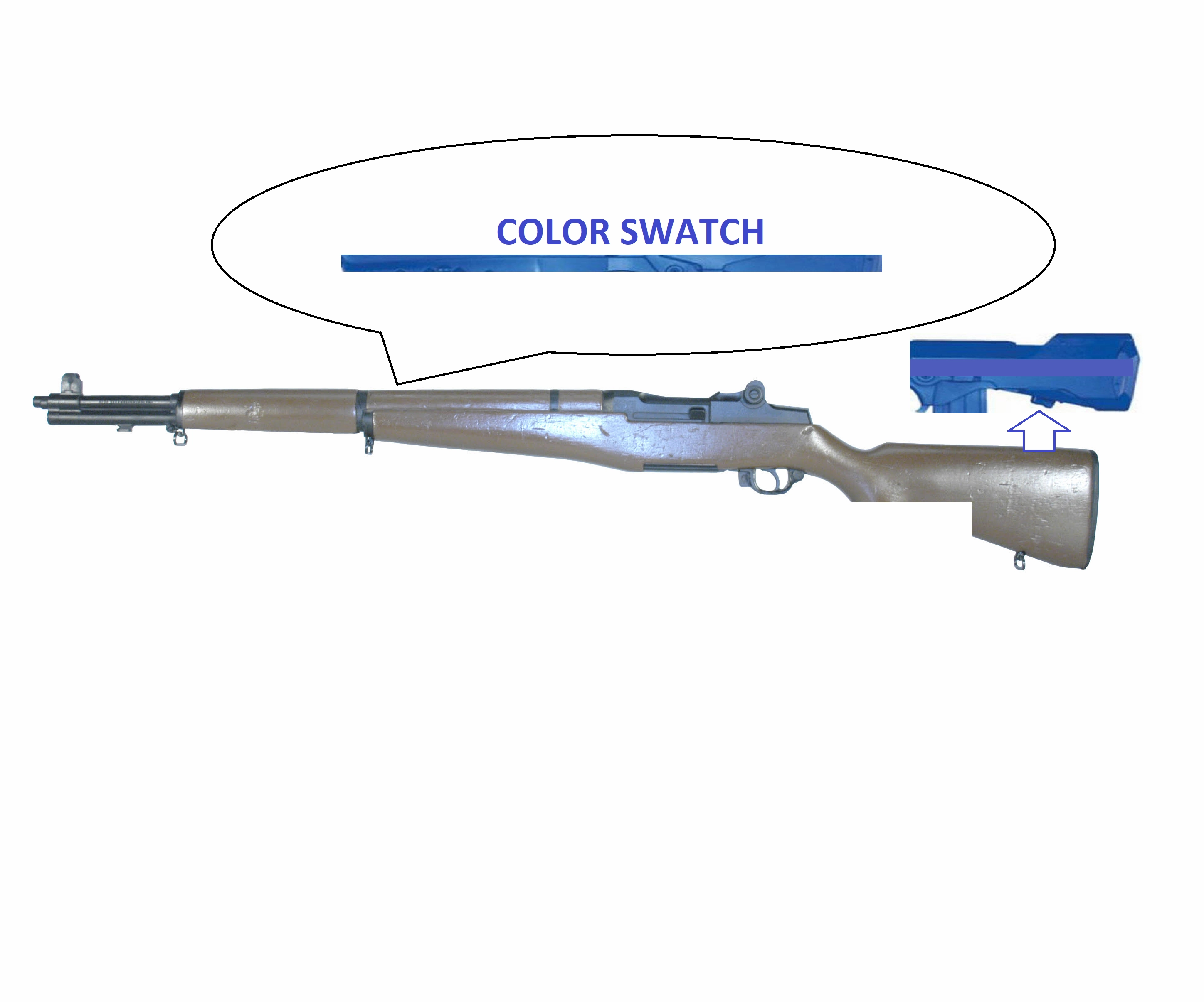 Blueguns FSM1 - M1 GARAND Replica Training Gun (30-60 Day Lead Time) in BLUE Color ONLY