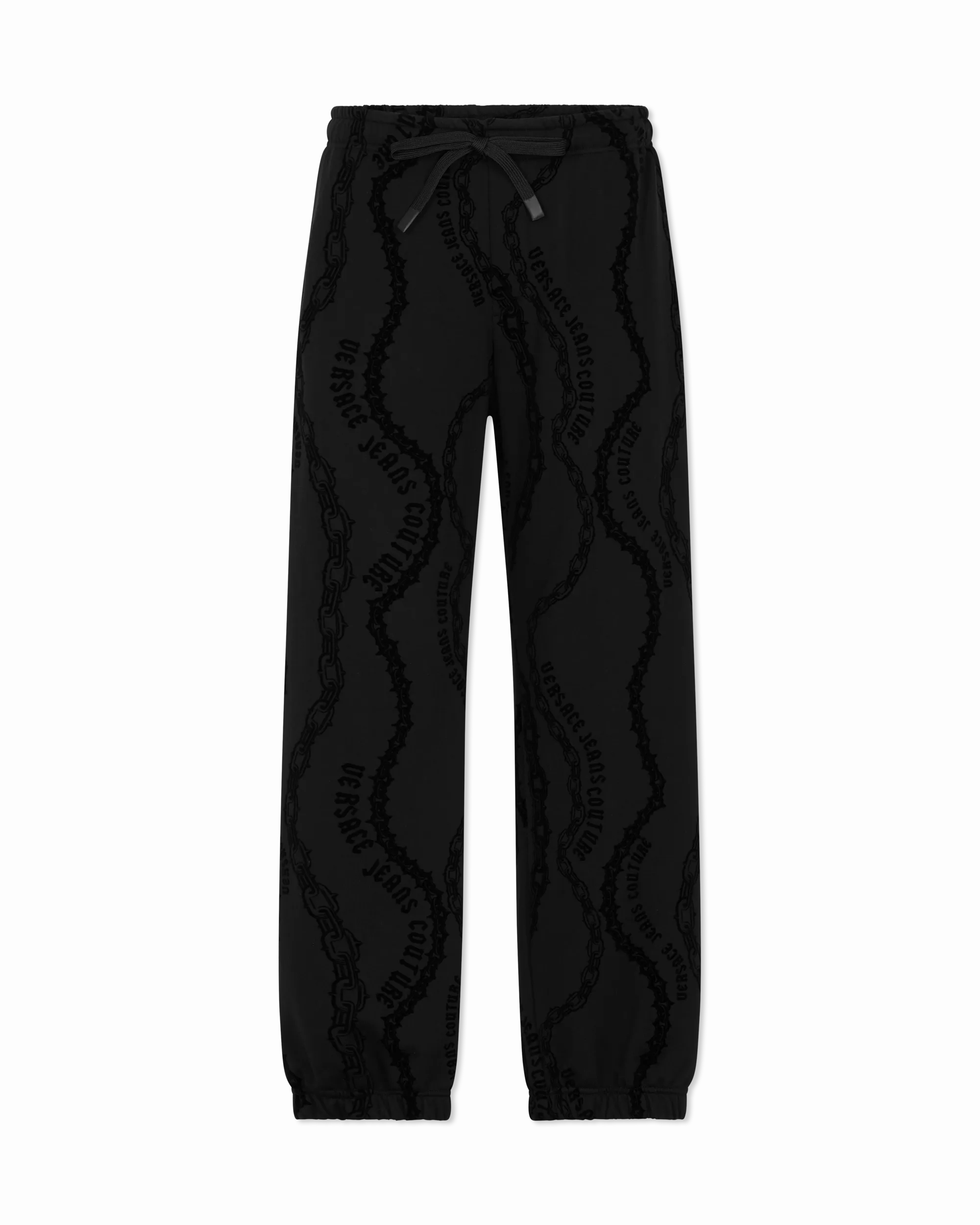 Chain Print Logo Drawstring Sweatpants