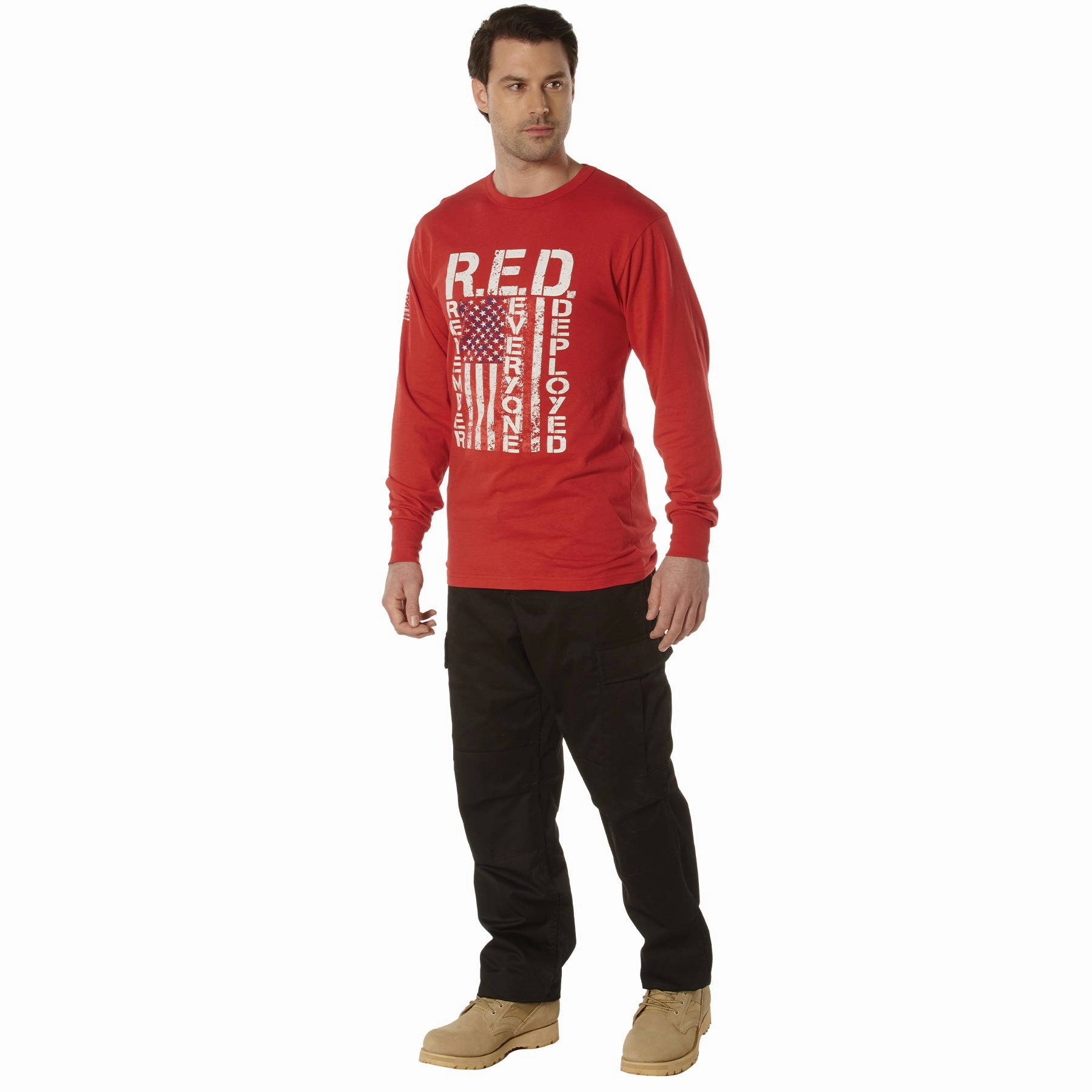 Long Sleeve R.E.D. (Remember Everyone Deployed) Athletic Fit  T-Shirt