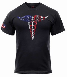 Medical Symbol (Caduceus) T-Shirt - Black