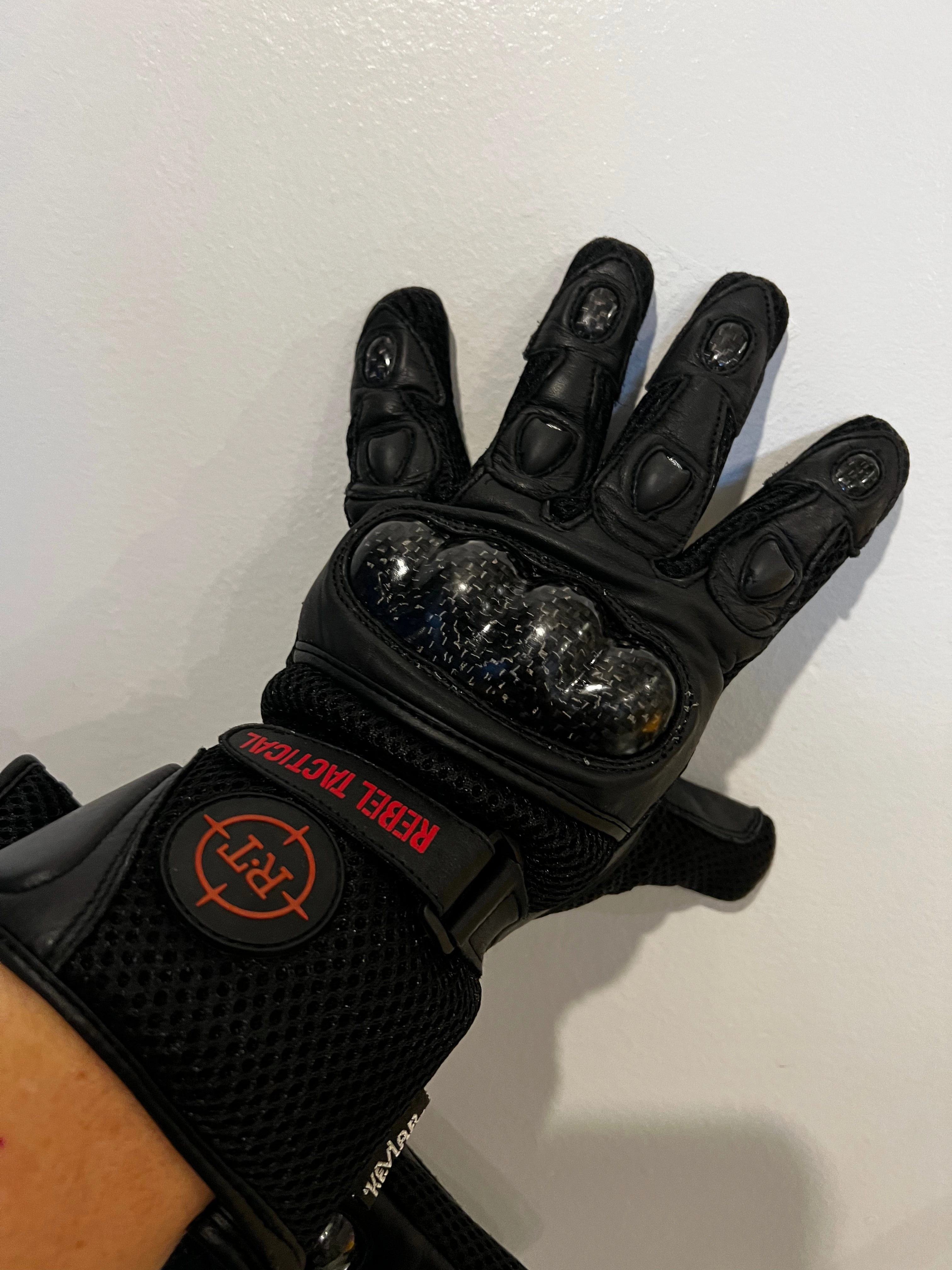 Rebel Tactical Carbon Kevlar Motorcycle Mesh Leather Race Tactical Gloves