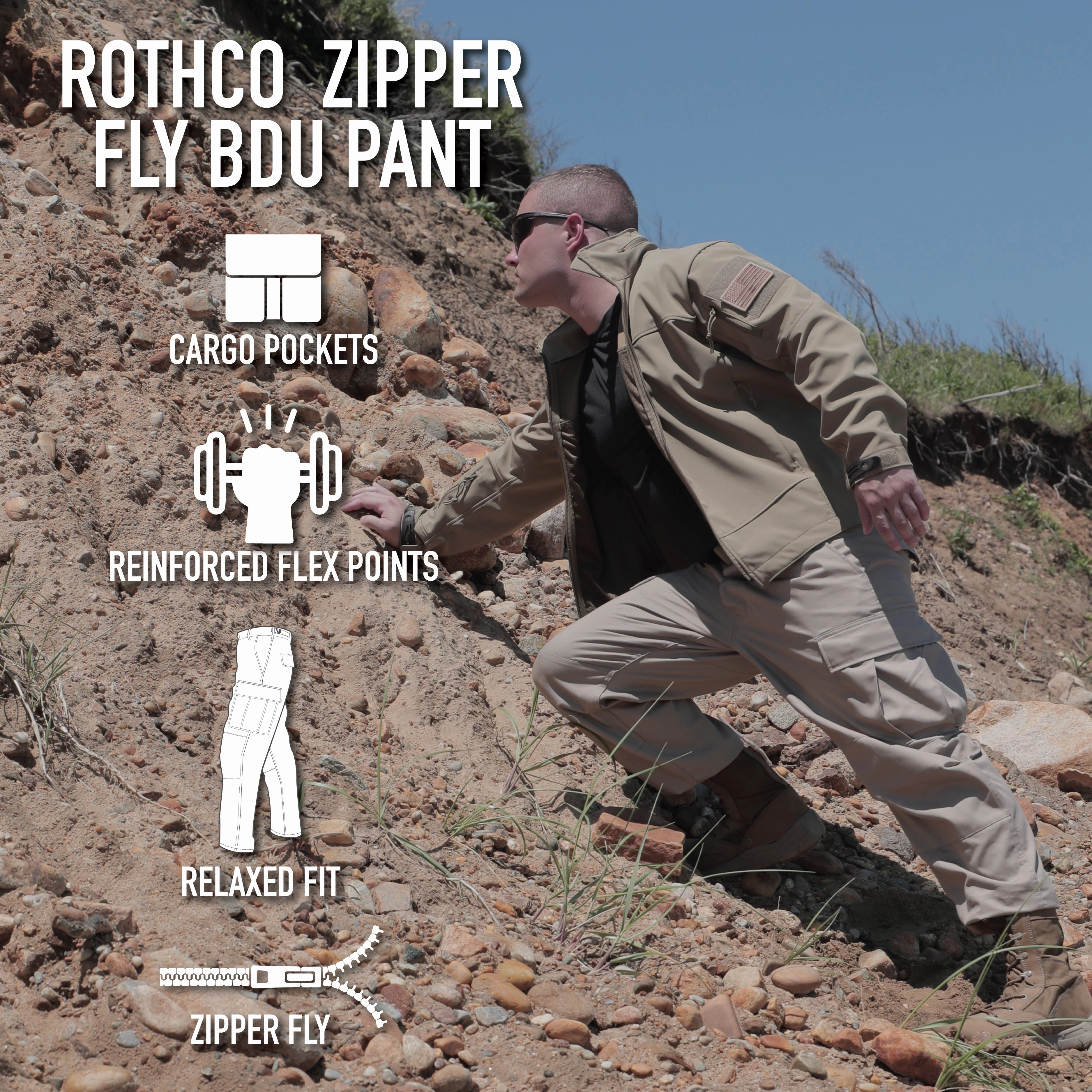 Relaxed Fit Zipper Fly BDU Pants
