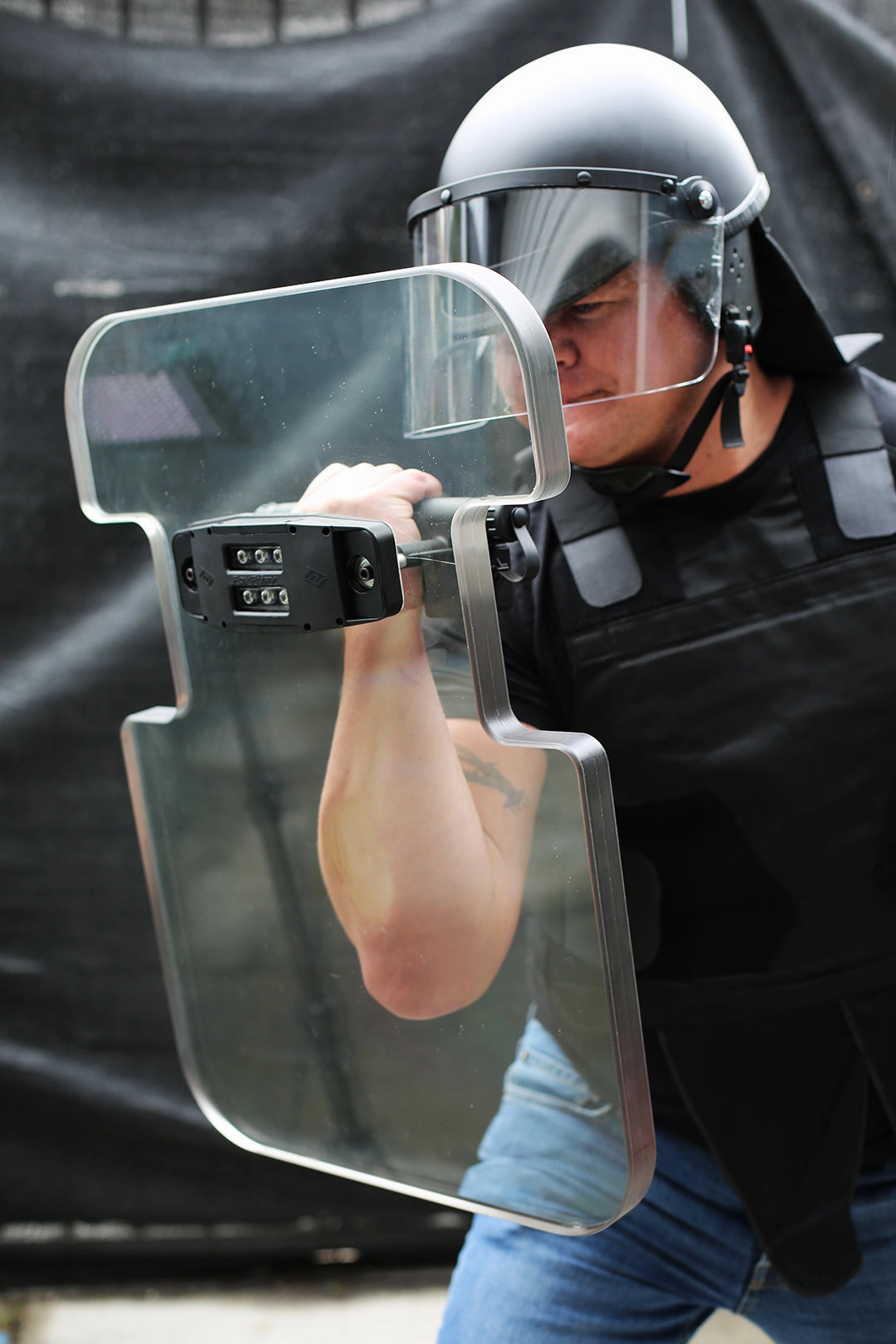 SecPro Clear Ballistic Shield NIJ Level IIIA with Light System