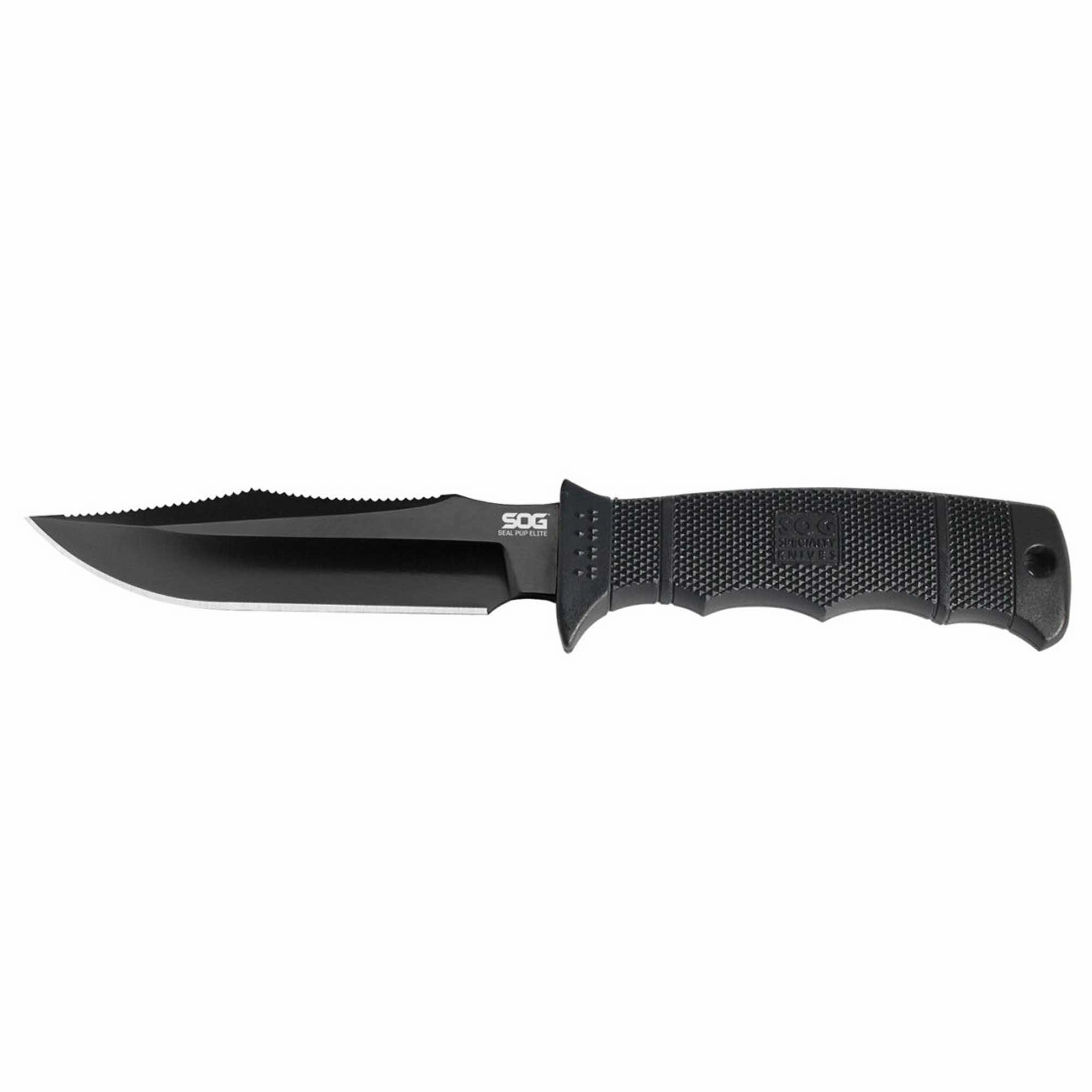 SOG Folding Knife - Seal Pup Elite Straight Edge TiNi Coated SS Blade | E37SN-CP