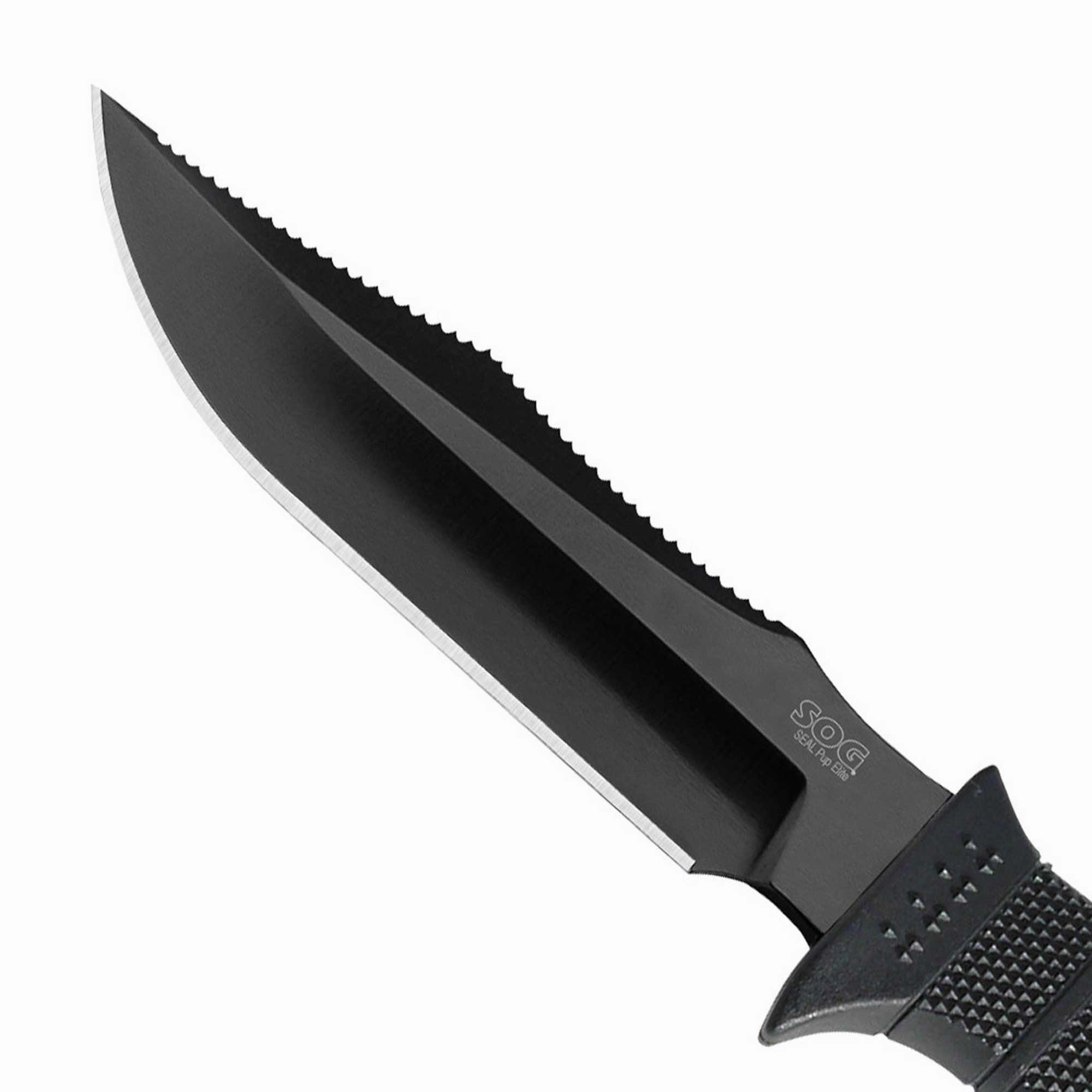 SOG Folding Knife - Seal Pup Elite Straight Edge TiNi Coated SS Blade | E37SN-CP