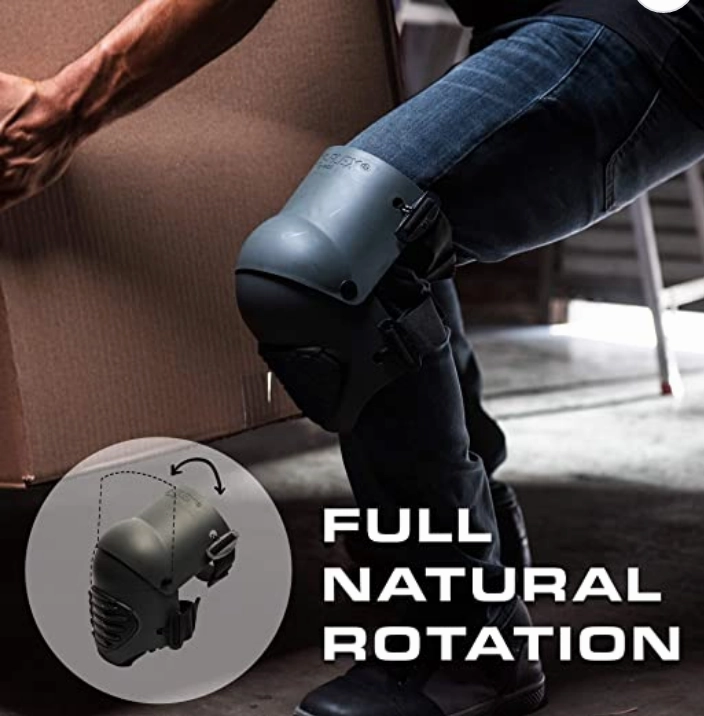 TSE Safety - TSE-TFLX-4-16 Flex Work Knee Foam Padding Pads - Anti-slip Strong Double Straps Comfortable Knee Protection Breathable Heavy Duty for Indoor and Outdoor Use  Black. One Size